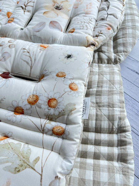 Comfy Co. Favourite Combo's - 100% Linen Quilted Gingham & Lottie Mae Floral