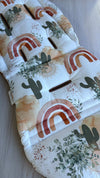 Pre-made Pram Liner Size 2 - Cactus Rainbows & Toffee Bear