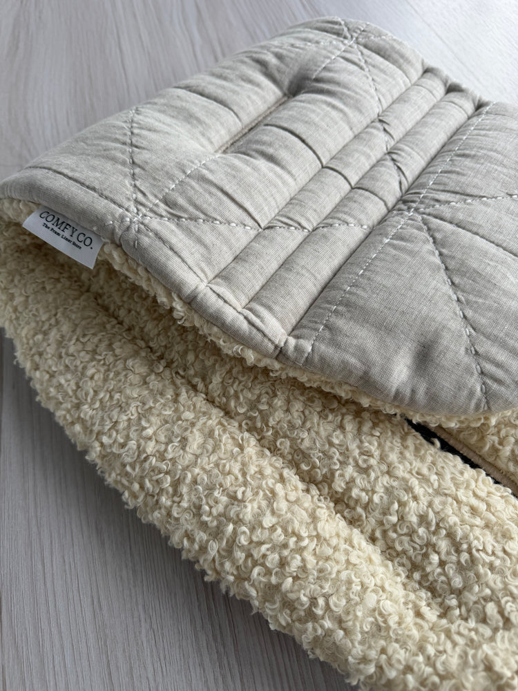 Comfy Co. Favourite Combo's - Quilted Natural Linen & Boucle Bear