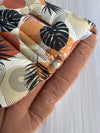 Pre-made Pram Liner Size 1 - Abstract Palms / Cotton Quilted Terracotta