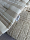 Pre-made Pram Liner Size 2 - Natural Quilted Linen / Natural Linen Stripes