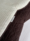Pre-made Pram Liner (Waterproof) Size 1 - Quilted Chocolate Linen & Chocolate Pin Stripe Natural Linen