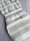 Pre-made Pram Liner Size 2 - Natural Quilted Linen / Natural Linen Stripes