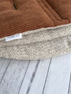 Comfy Co. Favourite Combo's - Rust Corduroy & Natural Beige (Low Pile) Boucle Pram Liner