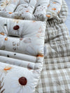 Pre-made Pram Liner Size 2 -  Quilted Gingham Linen & Lottie Mae Floral