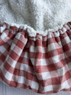 Pre-Made Trolley Liner - Rust Linen Gingham & Boucle Bear