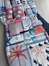 Pre-made Pram Liner Size 2 - Navy Quilted Linen / Nautical Theme