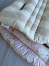 Pre-made Pram Liner Size 2 - Floral & Quilted Striped Cotton