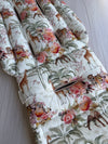 Pre-made Pram Liner Size 1 -  Camilla Floral Safari & Mocha Mouse 100% Linen