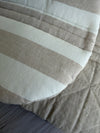Pre-made Pram Liner Size 2 - Natural Quilted Linen / Natural Linen Stripes