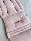 Pre-made Pram Liner - Universal Size - Strawberry Fields / Chambray Dusty Pink 100% Linen