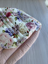 Pre-made Pram Liner (Waterproof) Size 2 - Quilted Pink Linen / Floral
