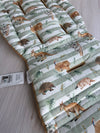 Pre-made Pram Liner Size 2 - Striped Aussie Animals / Tan Bear