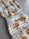 Pre-made Pram Liner Size 2 - Terracotta Quilted Linen / Abstract Floral