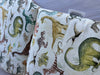 Pre-made Pram Liner Size 1 - Tan Corduroy & Dinosaurs