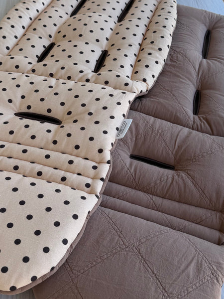 The Chocolate Collection - Milk Chocolate Quilted Cotton / Caramilk Polka Dots