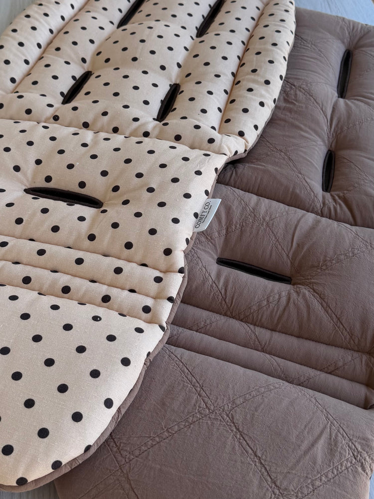 The Chocolate Collection - Milk Chocolate Quilted Cotton / Caramilk Polka Dots