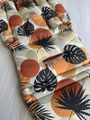 Pre-made Pram Liner Size 1 - Abstract Palms / Cotton Quilted Terracotta