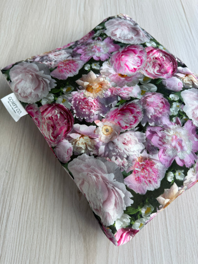Pre-Made Trolley Liner - Peonies & Pink Checker Boucle Bear