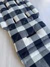 Pre-made Pram Liner - Universal Size - Quilted Navy Check / Abstract Beach Theme