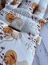 Pre-made Pram Liner Size 2 -  Quilted Terracotta Linen & Flora
