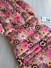 Pre-made Pram Liner Size 2 - Natural Quilted Linen & Retro Floral