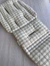Pre-made Pram Liner Size 1 - 100% Linen Quilted Gingham & 100% Natural Linen