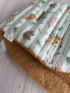 Pre-made Pram Liner Size 2 - Striped Aussie Animals / Tan Bear