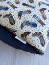 Pre-made Pram Liner Size 1 - Navy Corduroy & Boots