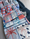 Pre-made Pram Liner Size 2 - Navy Quilted Linen / Nautical Theme