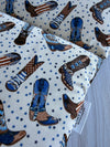 Pre-made Pram Liner Size 1 - Navy Corduroy & Boots