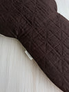 Pre-made Pram Liner (Waterproof) Size 1 - Quilted Chocolate Linen & Chocolate Pin Stripe Natural Linen