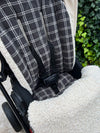 Charcoal & Beige Plaid
Quilted Cotton & Boucle Bear Pram Liner