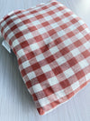 Pre-Made Trolley Liner - Rust Linen Gingham & Boucle Bear