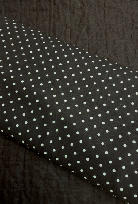 The Chocolate Collection - Milk Chocolate Quilted Linen / Dark Chocolate Mini Polka Dots