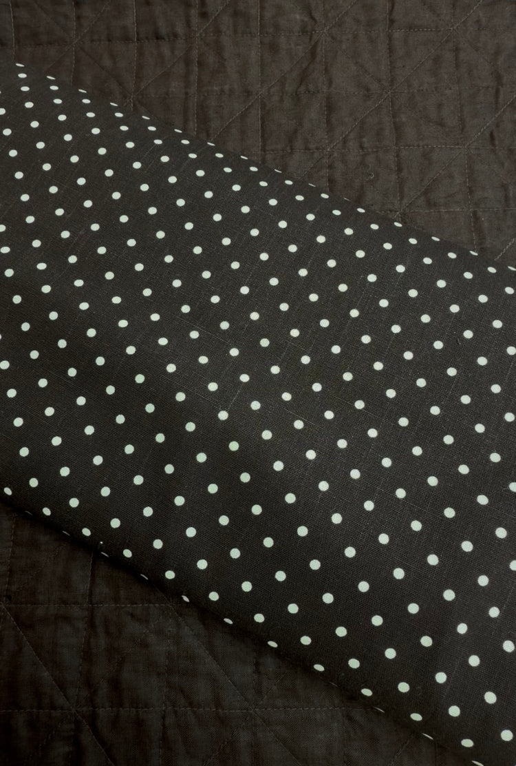 The Chocolate Collection - Milk Chocolate Quilted Linen / Dark Chocolate Mini Polka Dots