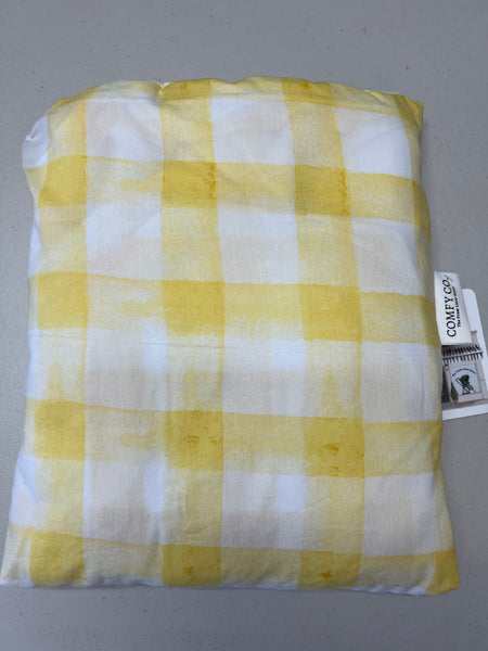 Pre-Made Single Trolley Liner -  Yellow Checks & Ivory Fleece