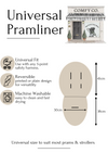 Pre-made Pram Liner - Universal Size - Kookaburras & Khaki 100% Linen