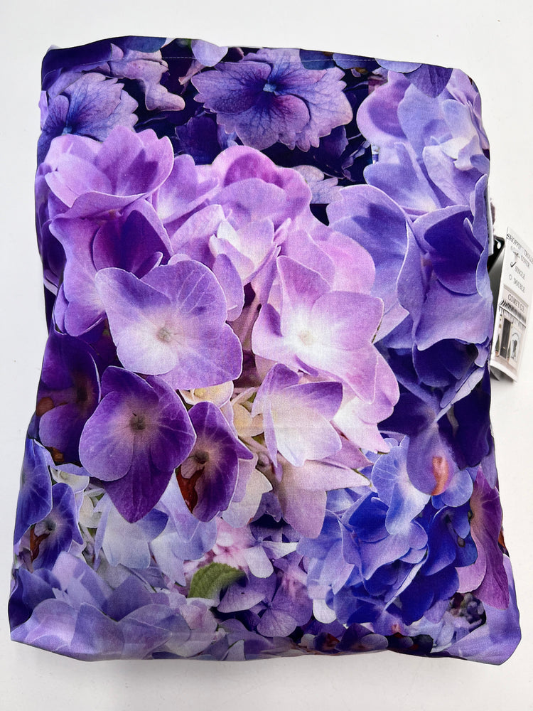 Pre-Made Single Trolley Liner - Hydrangea & Purple Polka Fleece