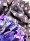 Pre-Made Single Trolley Liner - Hydrangea & Purple Polka Fleece