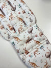 Pre-made Pram Liner Size 2 -  Terracotta 100% Linen / Rusty Aussie Animals