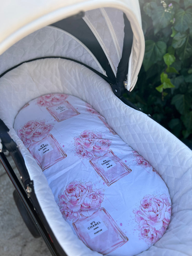 Perfumed Bottle Fitted Pram Bassinet Sheet SMALL Comfy Co
