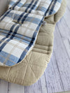 Natural Quilted 100% Linen & Checked Blues